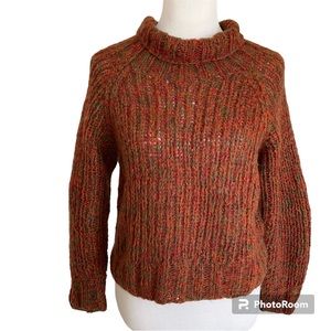 Vintage 70s Multi Colored Marled Knit Sweater Fits S-M